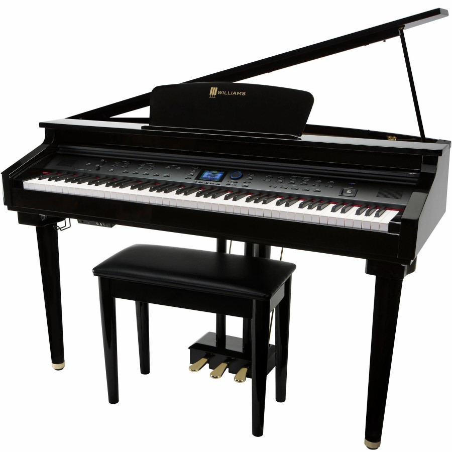 Keyboards & Midi Williams Home Digital Pianos | Williams Symphony Grand Digital Piano With Bench Ebony Polish