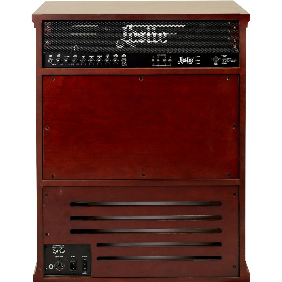 Keyboards & Midi Hammond | Hammond Leslie Model 3300W 300W 15" Combo Cabinet With 2-Speed Rotary Horn Red Walnut