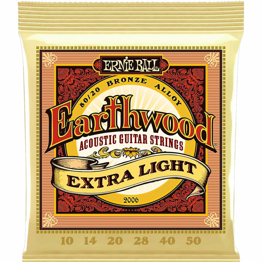 Guitars Ernie Ball Guitar Strings | Ernie Ball 2006 Earthwood 80/20 Bronze Extra Light Acoustic Guitar Strings