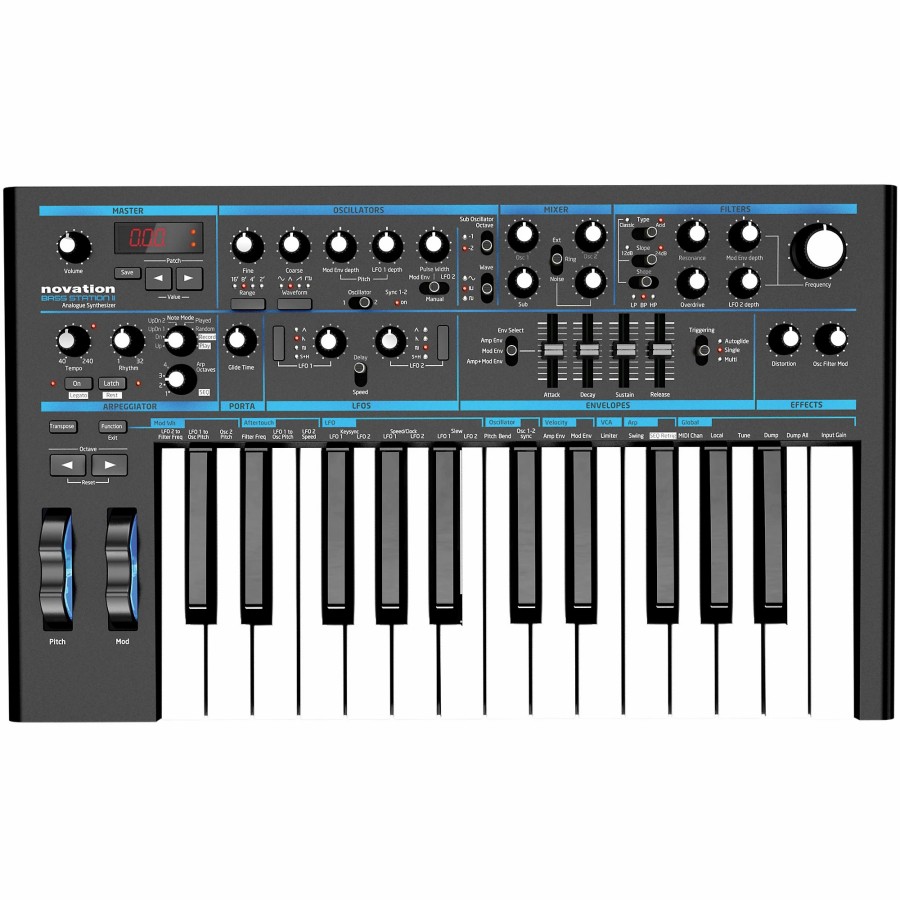 Keyboards & Midi Novation | Novation Bass Station Ii Analog Synthesizer With Gig Bag