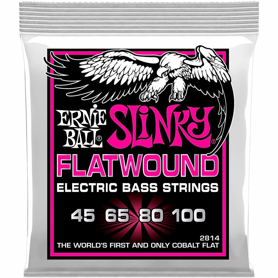 Basses Ernie Ball Bass Guitar Strings | Ernie Ball P02814 Super Slinky Flatwound Bass Strings