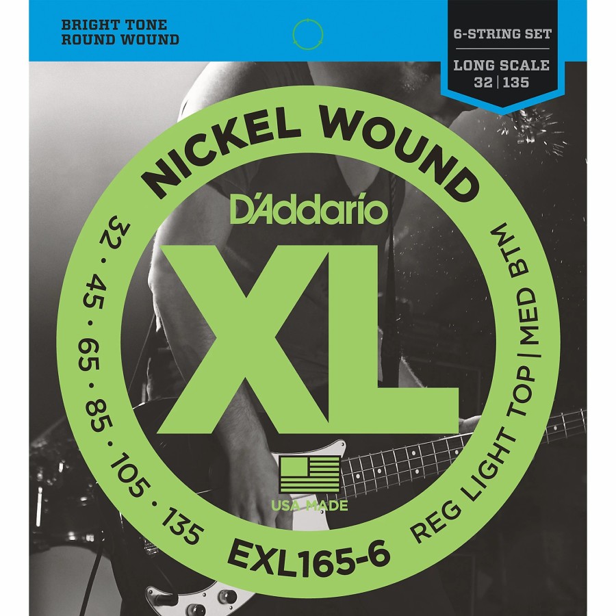 Basses D'Addario Bass Guitar Strings | D'Addario Exl165-6 Xl 6-String Bass Soft/Regular String Set