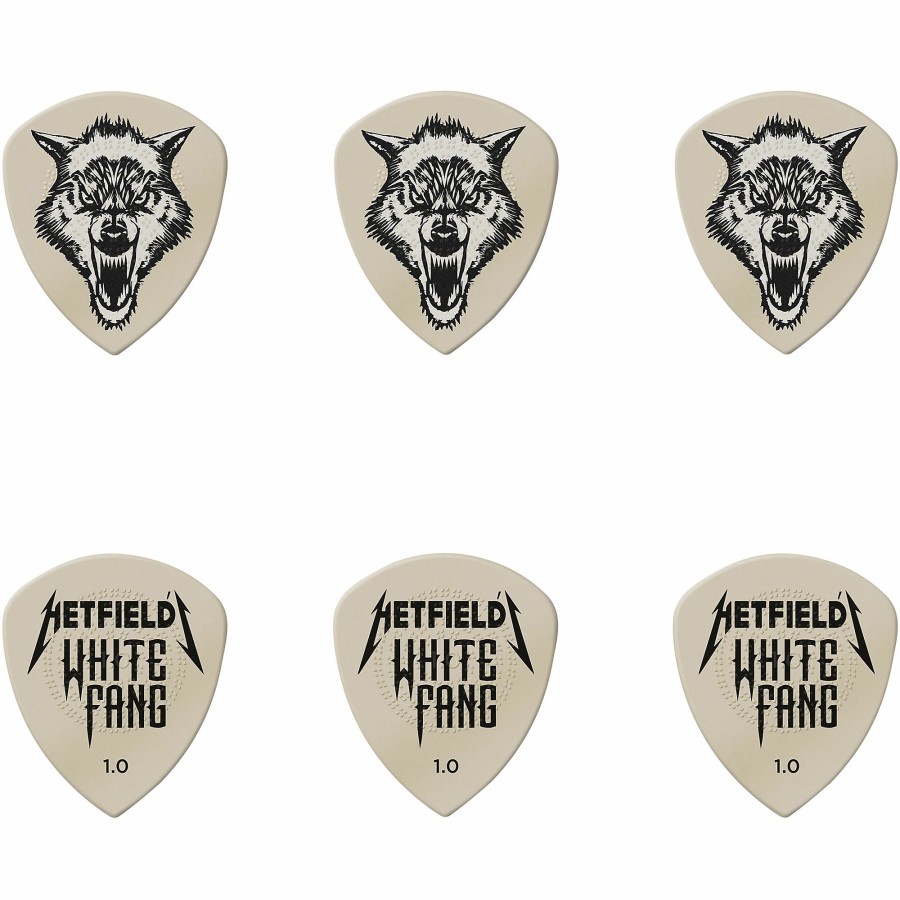 Guitars Dunlop Guitar Picks | Dunlop James Hetfield Signature White Fang Guitar Picks And Tin 1.0 Mm 6 Pack