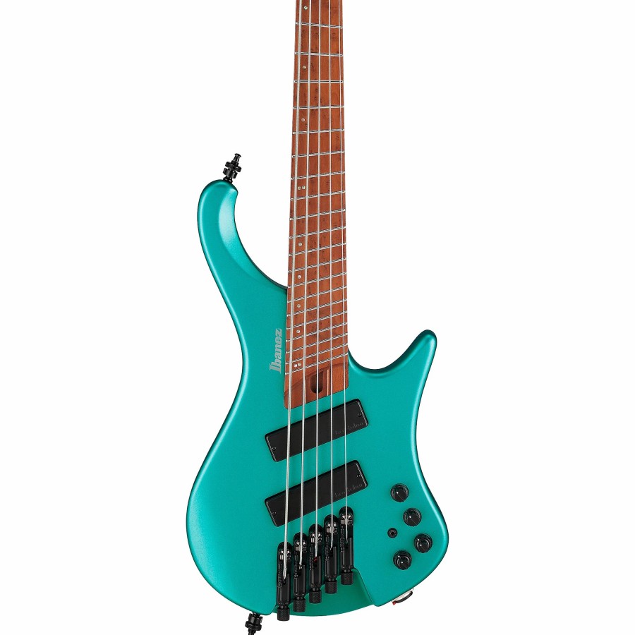 Basses Ibanez 5-String | Ibanez Ehb1005Sms 5-String Multi Short Scale Ergonomic Headless Bass Guitar Emerald Green Metallic Matte