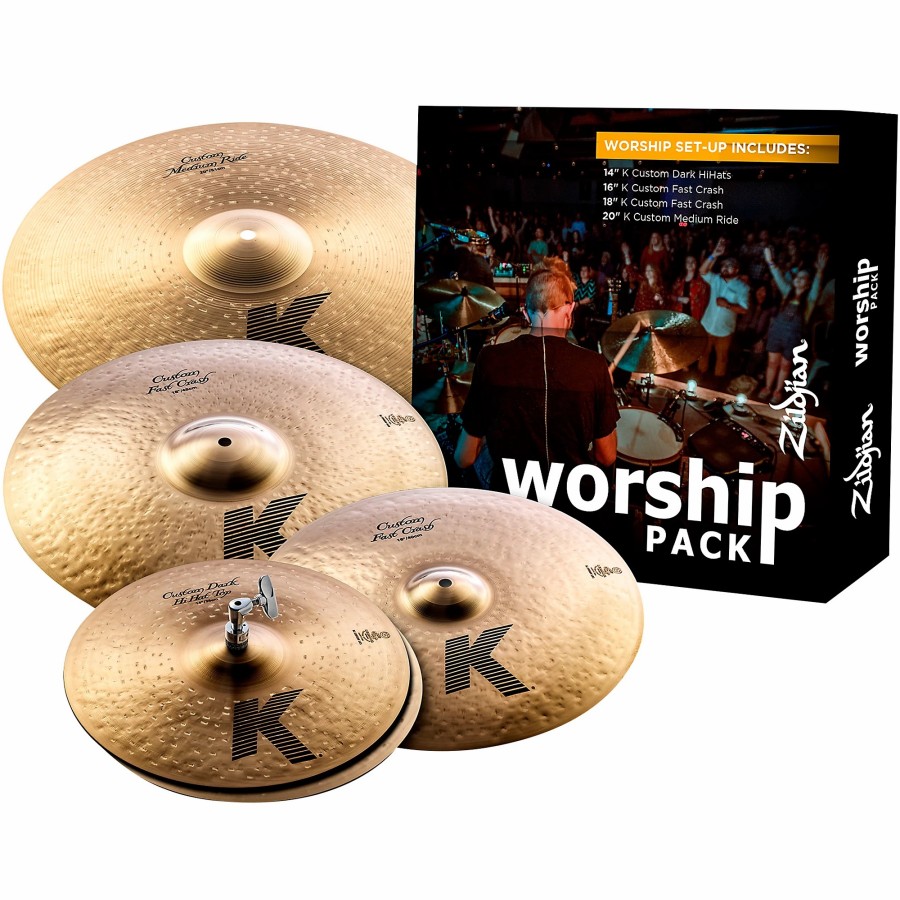 Drums Zildjian Cymbal Packs | Zildjian K Custom Worship Cymbal Pack With Free 18" Cymbal