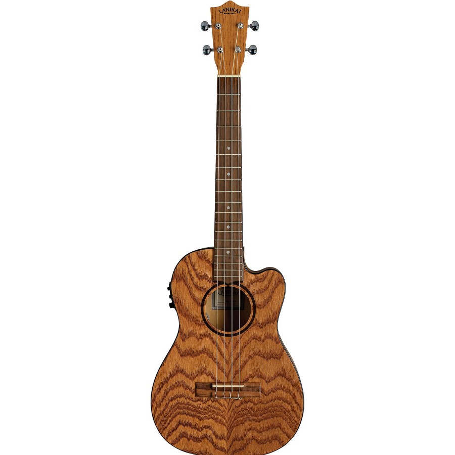 Guitars Lanikai | Lanikai Oak Acoustic-Electric Baritone Ukulele With Cutaway Natural