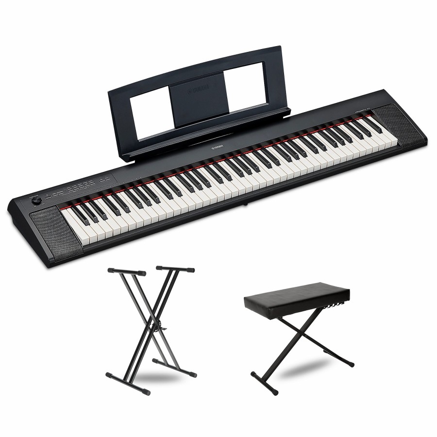 Keyboards & Midi Yamaha | Yamaha Piaggero Np-32 Black Portable Keyboard With Power Adapter Essentials Package