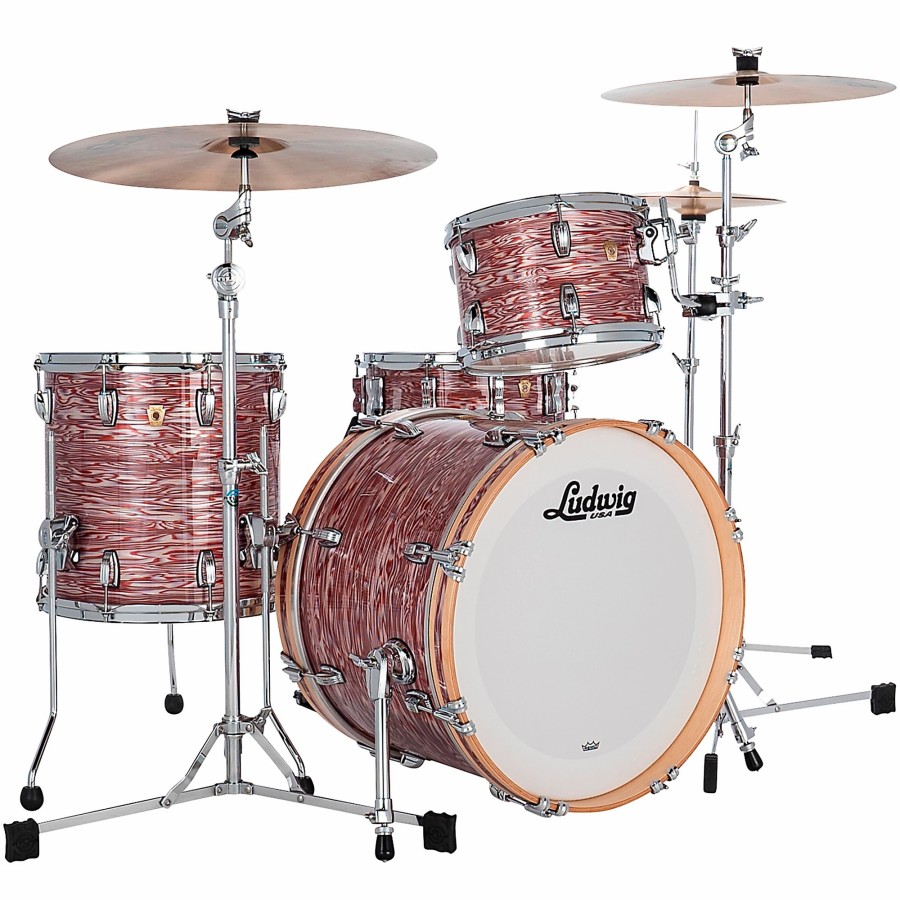 Drums Ludwig Drum Sets | Ludwig Classic Maple 3-Piece Downbeat Shell Pack Pink Oyster