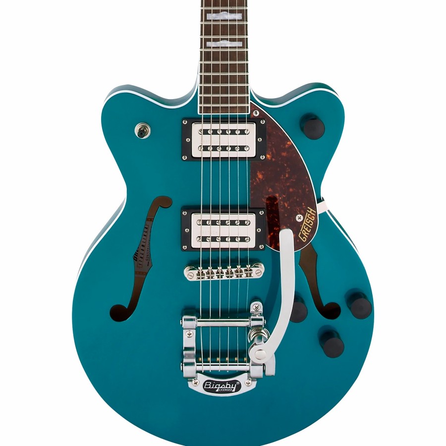 Guitars Gretsch Guitars Hollow & Semi-Hollow Body | Gretsch Guitars G2657T Streamliner Center Block Jr. Double-Cut With Bigsby Electric Guitar Ocean Turquoise