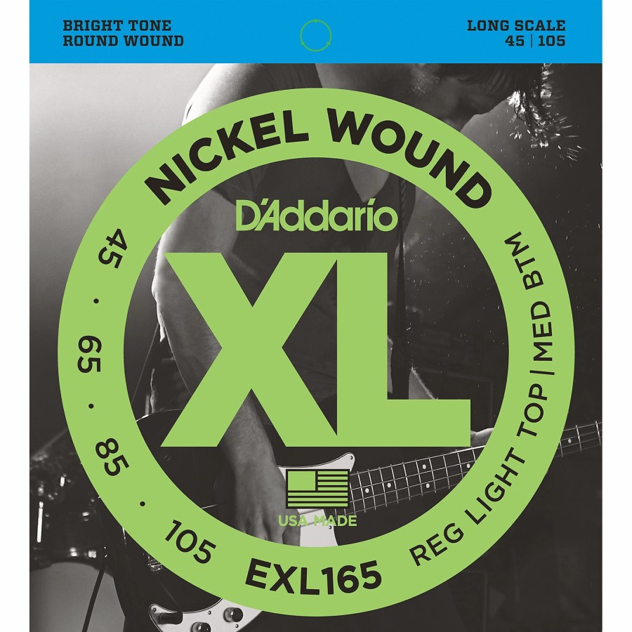 Basses D'Addario Bass Guitar Strings | D'Addario Exl165 Xl Nickel Round Wound Soft/Regular Bass Strings