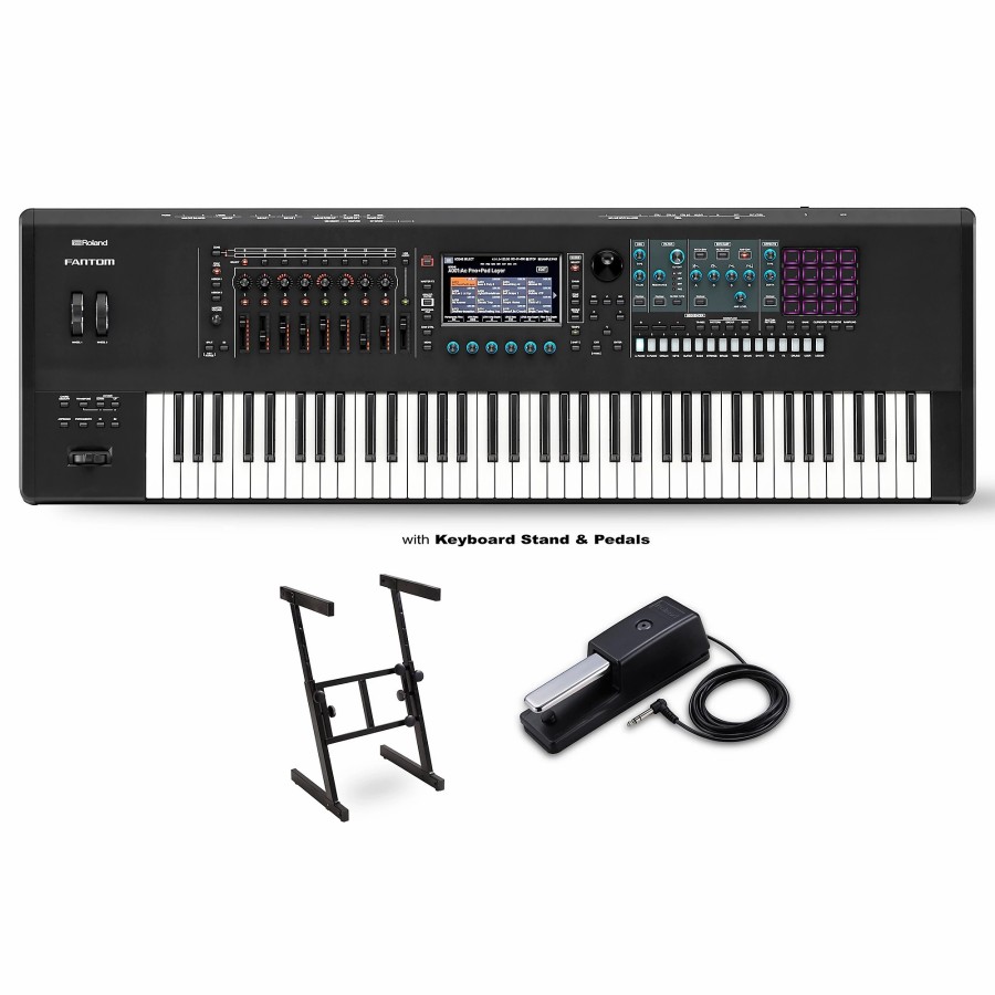 Keyboards & Midi Roland | Roland Fantom-7 Workstation With Dp-10 Pedal And Z Stand