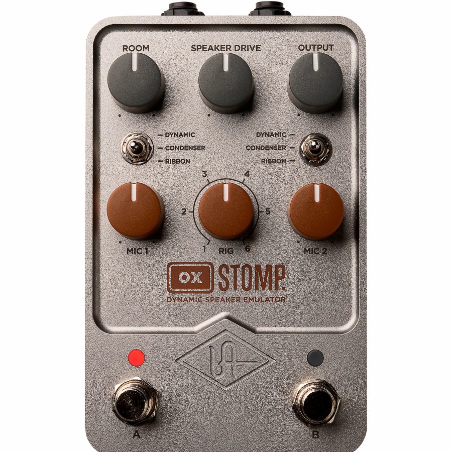 Amps & Effects Universal Audio Multi-Effects Pedals | Universal Audio Uafx Ox Stomp Dynamic Speaker Emulator Effects Pedal Silver