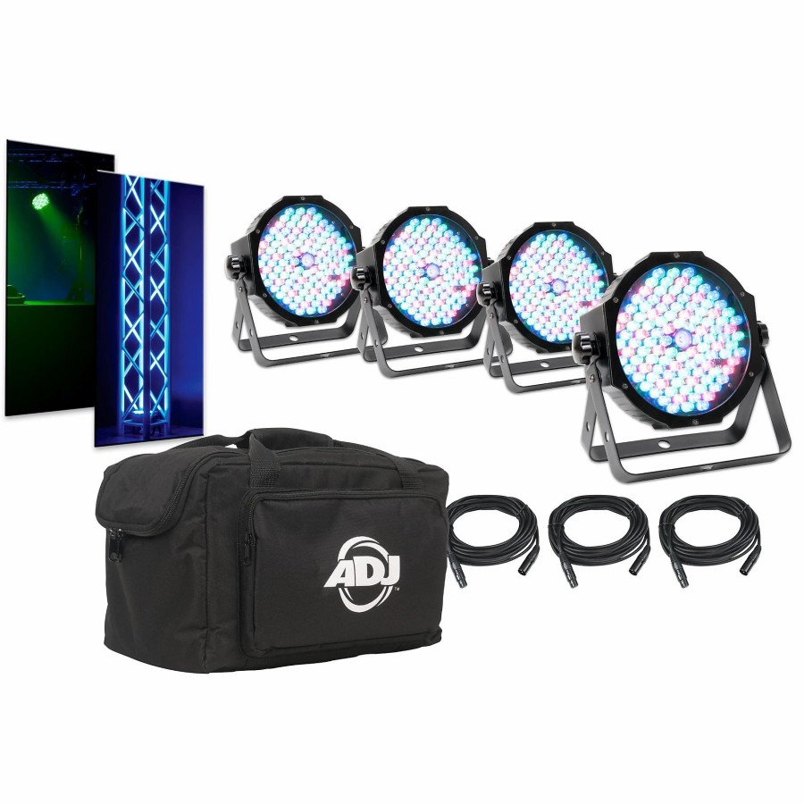 Lighting American DJ | American Dj Mega Par Profile Plus Led Pars 4-Pack With Cables And Carry Bag