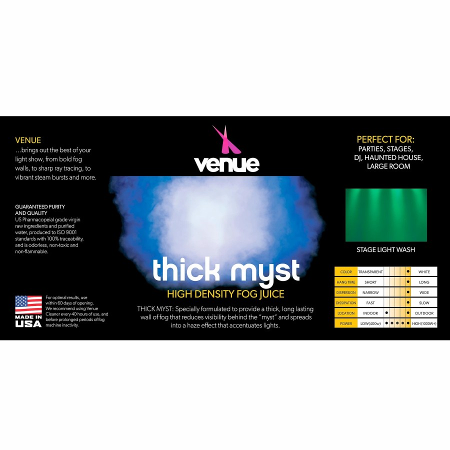 Lighting Venue | Venue Thick Myst High Density Fog Juice 1 Gallon