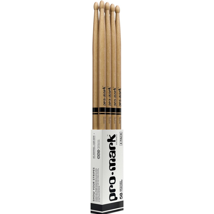 Drums Promark | Promark Classic Forward Hickory Drum Sticks, Buy 3 Pair, Get 1 Pair Free 5B Wood Tip