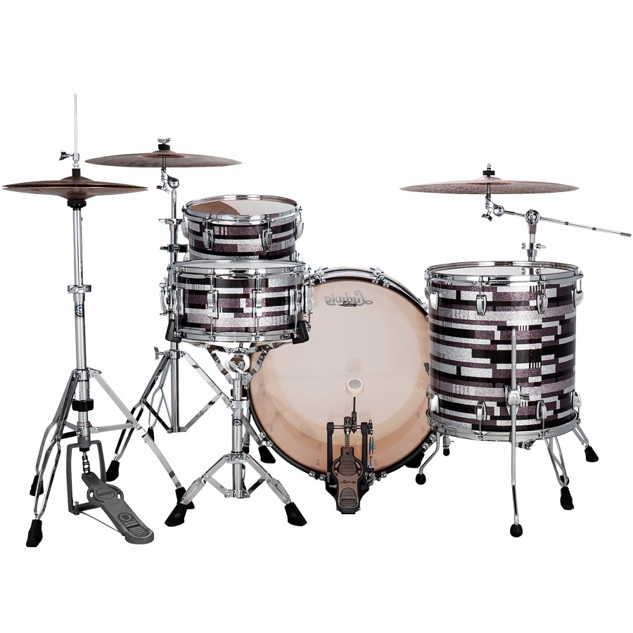 Drums Ludwig Drum Sets | Ludwig Classic Maple 3-Piece Pro Beat Shell Pack With 24 In. Bass Drum Digital Sparkle