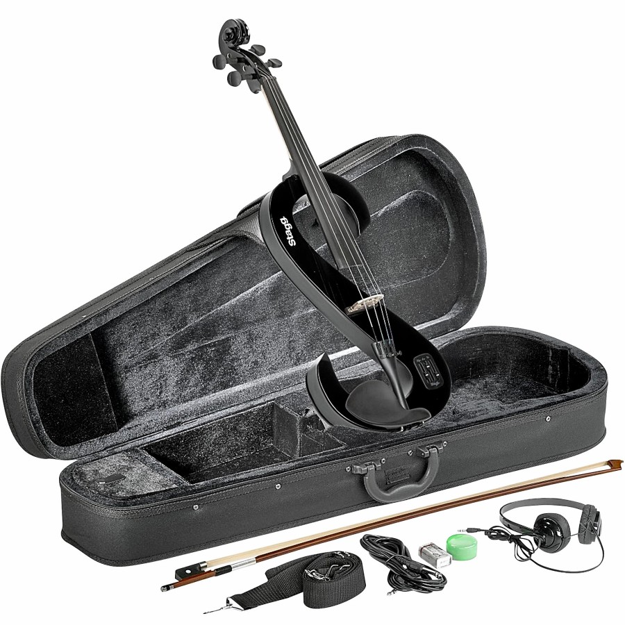 Band & Orchestra Stagg | Stagg Eva 44 Series Electric Viola Outfit Black