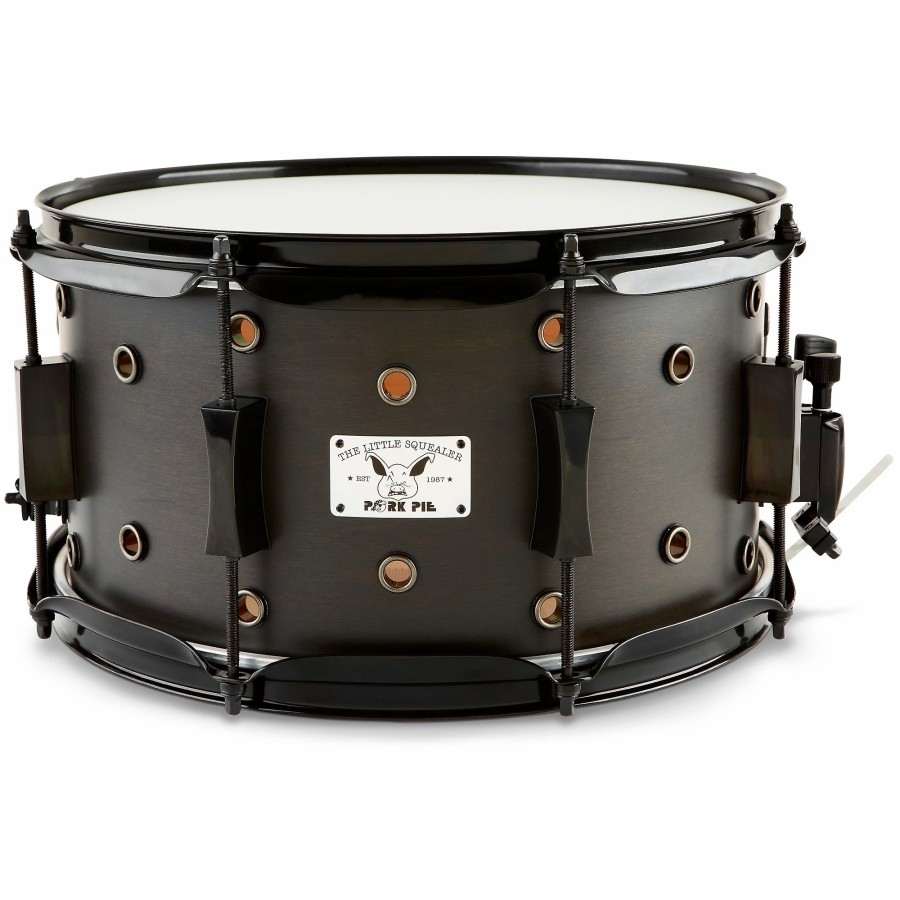 Drums Pork Pie Snare Drums | Pork Pie Little Squealer Snare Drum Satin Black Ebony 7 X 13 In.