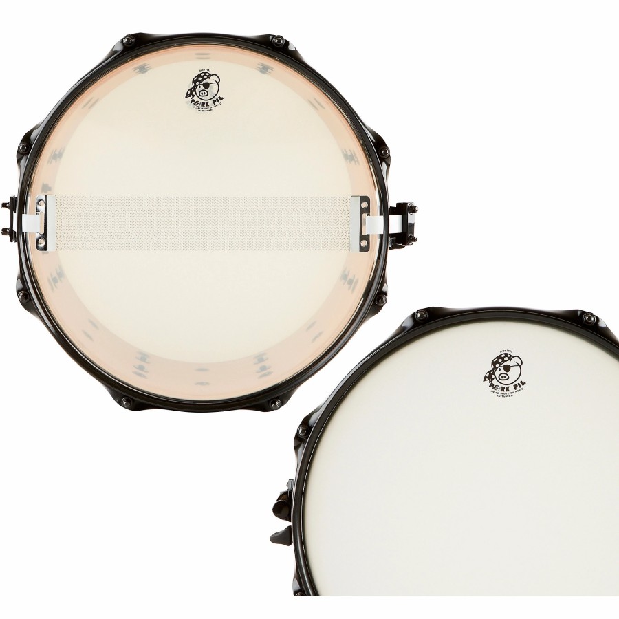 Drums Pork Pie Snare Drums | Pork Pie Little Squealer Snare Drum Satin Black Ebony 7 X 13 In.