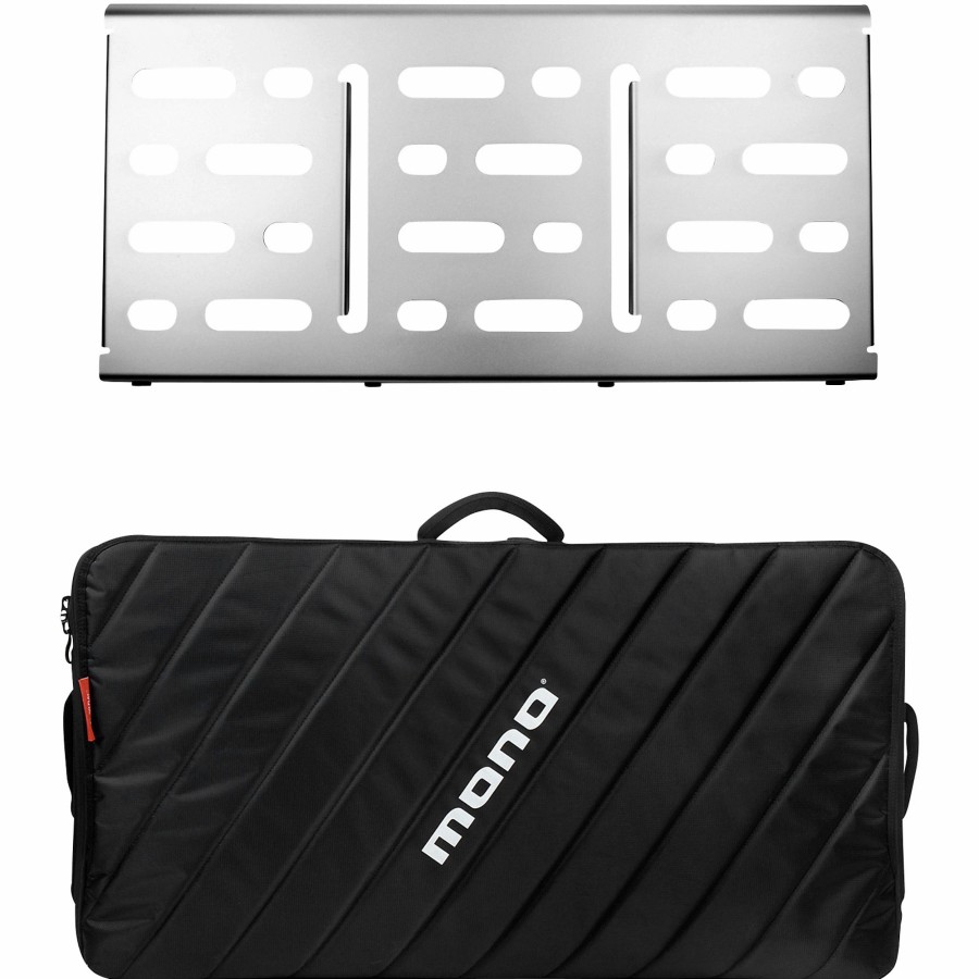 Amps & Effects MONO Pedalboards | Mono Mono Pedalboard Large Silver + Pro 2.0 Accessory Case