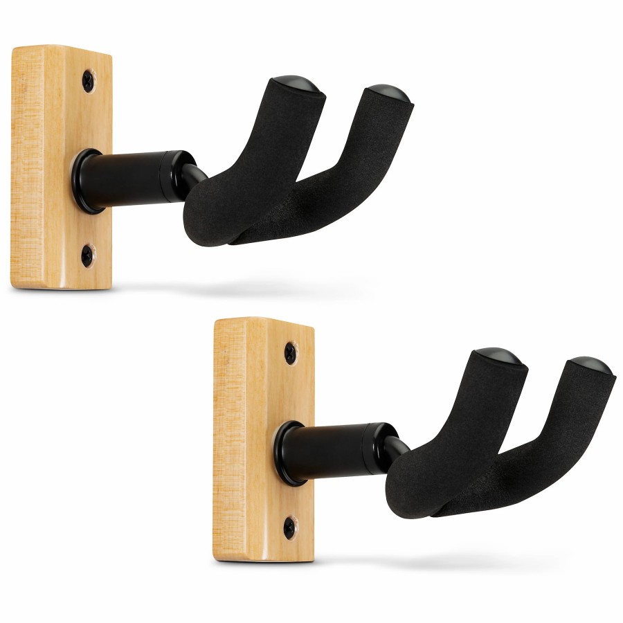 Guitars Proline Wall Hangers | Proline Solid Wood Ukulele/Mandolin Wall Hanger - Natural, 2-Pack