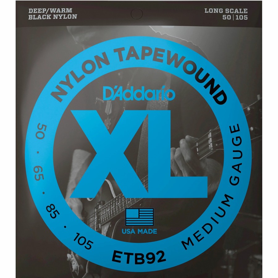 Basses D'Addario Bass Guitar Strings | D'Addario Etb92 Nylon Tapewound Medium Gauge Bass Strings