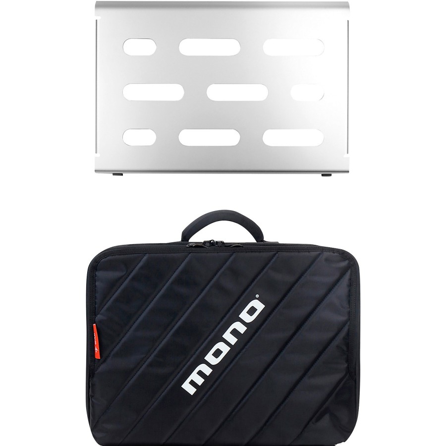 Amps & Effects MONO Pedalboards | Mono Pedalboard Small, Silver And Club Accessory Case 2.0, Black