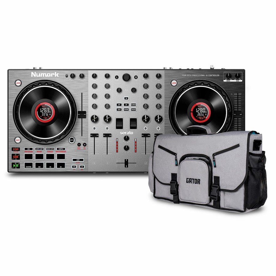 Dj Equipment Numark | Numark Ns4Fx 4-Channel Dj Controller Gator G-Club Bag Bundle