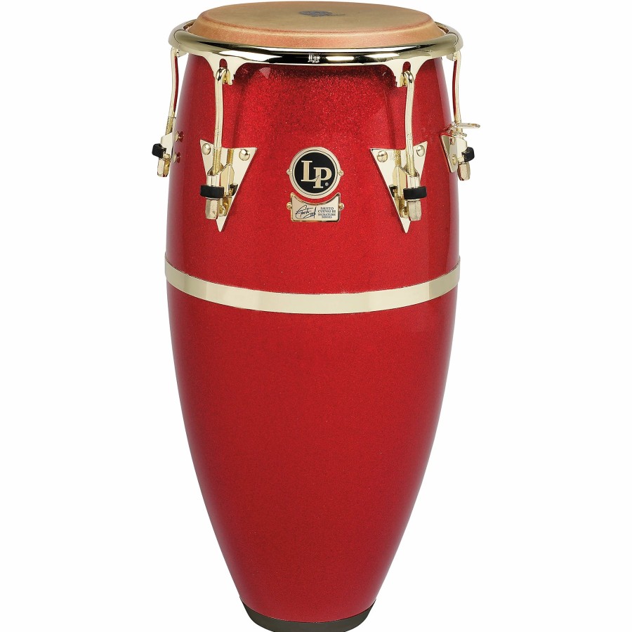 Drums LP | Lp Galaxy Fiberglass Fausto Cuevas Iii Signature Conga, Arena Red With Gold Hardware 11 In.