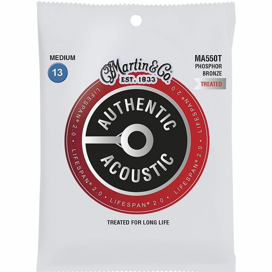 Guitars Martin Guitar Strings | Martin Ma550T Lifespan 2.0 Phosphor Bronze Medium Authentic Acoustic Guitar Strings