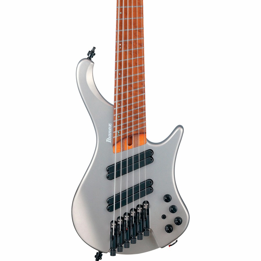 Basses Ibanez 6+ String | Ibanez Ehb1006Ms 6-String Multi-Scale Ergonomic Headless Bass Metallic Gray Matte