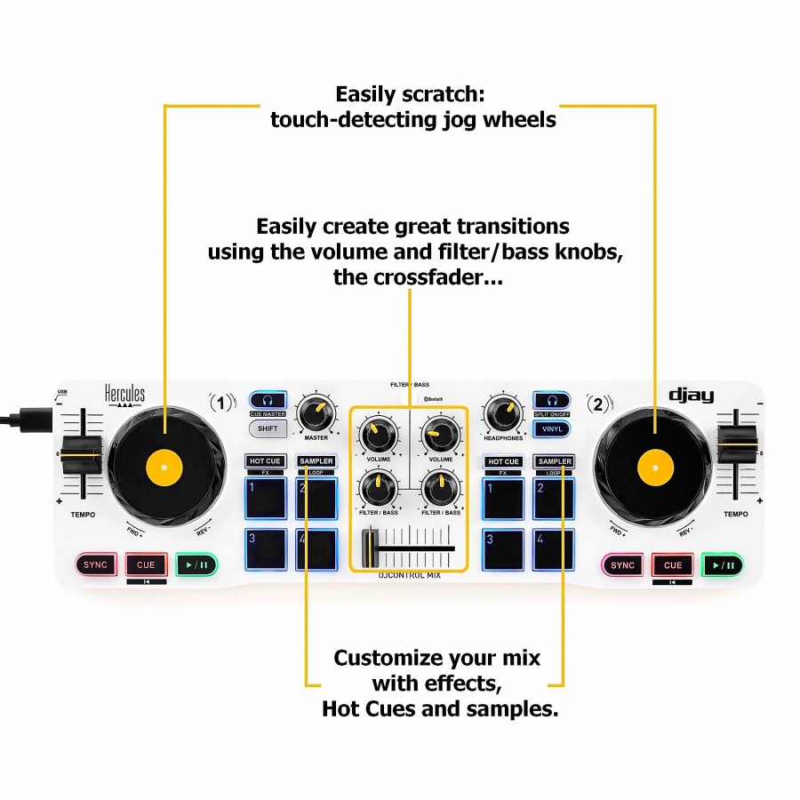 Dj Equipment Hercules DJ | Hercules Dj Djcontrol Mix Dj Controller For Smartphone