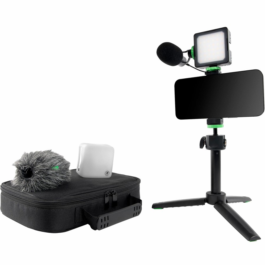 Mics & Wireless Mackie | Mackie Em-93Mk Complete Vlogger Kit With Dagger Microphone, Variable Temp. Led Light And Tripod