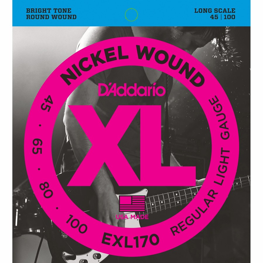 Basses D'Addario Bass Guitar Strings | D'Addario Exl170 Nickel Wound Bright Round Wound Electric Bass Strings