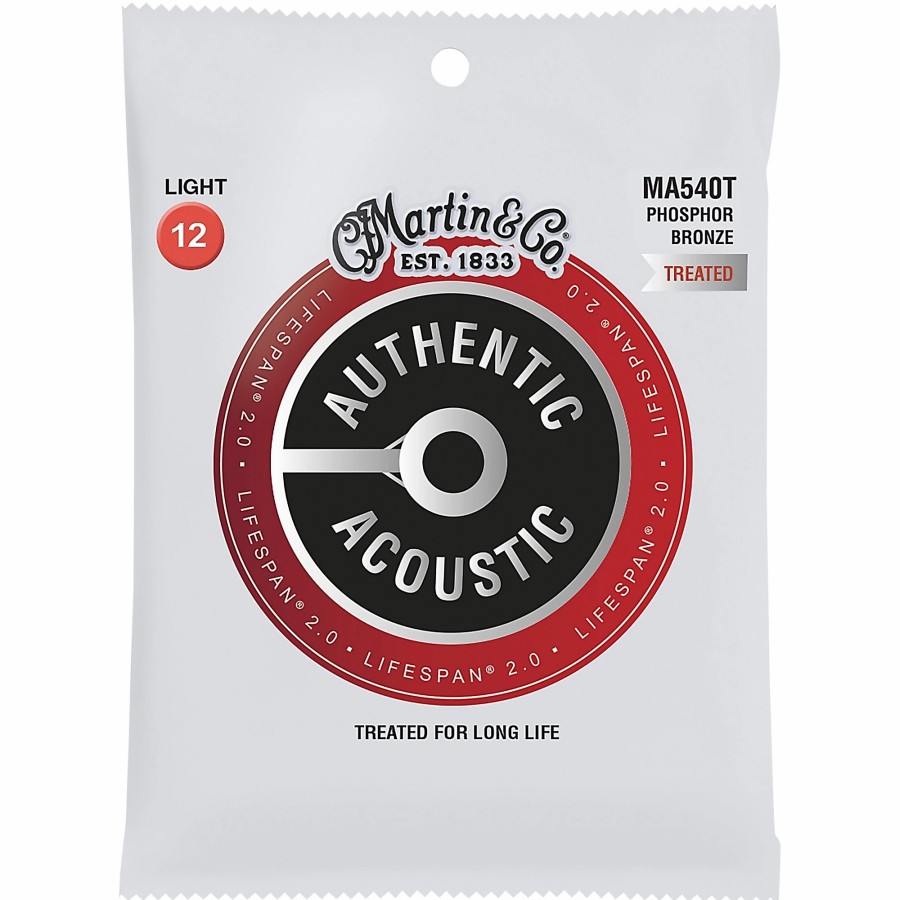 Guitars Martin Guitar Strings | Martin Ma540T Lifespan 2.0 Phosphor Bronze Light Authentic Acoustic Guitar Strings