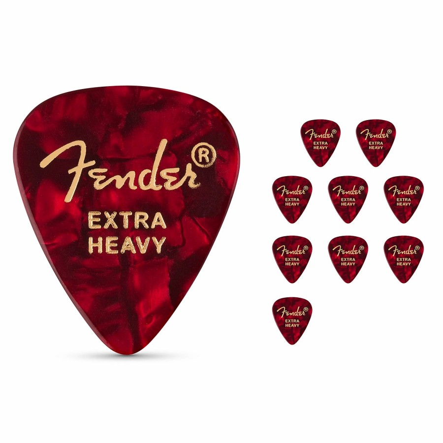 Guitars Fender Guitar Picks | Fender 351 Premium Celluloid Guitar Picks 12-Pack Red Moto X-Heavy