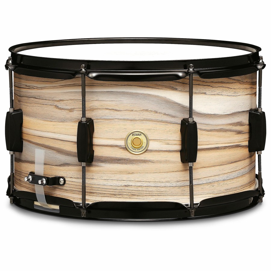 Drums TAMA Snare Drums | Tama Woodworks 14X8" Poplar Snare Drum Natural Zebrawood Wrap