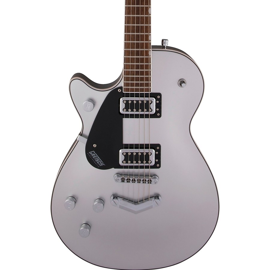 Guitars Gretsch Guitars Left Handed | Gretsch Guitars G5230Lh Electromatic Jet Ft Single-Cut With "V" Stoptail Left-Handed Electric Guitar Airline Silver