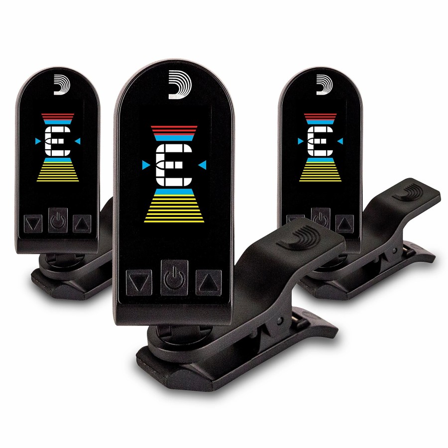 Accessories D'Addario | D'Addario Equinox Headstock Tuner 3-Pack Black