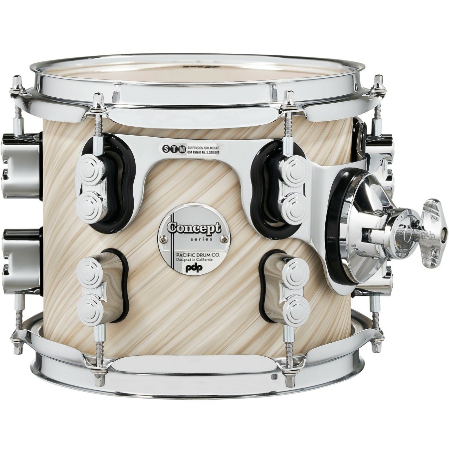 Drums PDP by DW Mounted Toms | Pdp By Dw Concept Maple Rack Tom With Chrome Hardware 8 X 7 In. Twisted Ivory