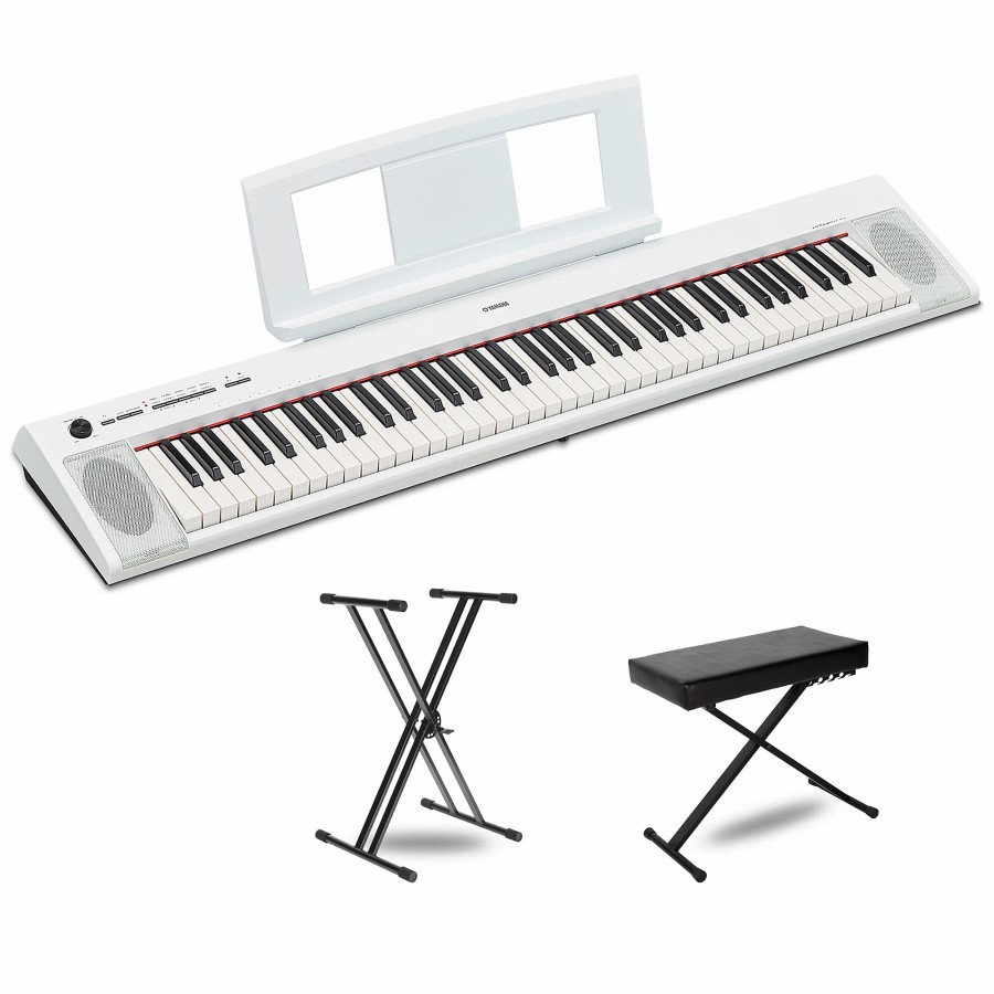 Keyboards & Midi Yamaha | Yamaha Piaggero Np-32 White Portable Keyboard With Power Adapter Essentials Package