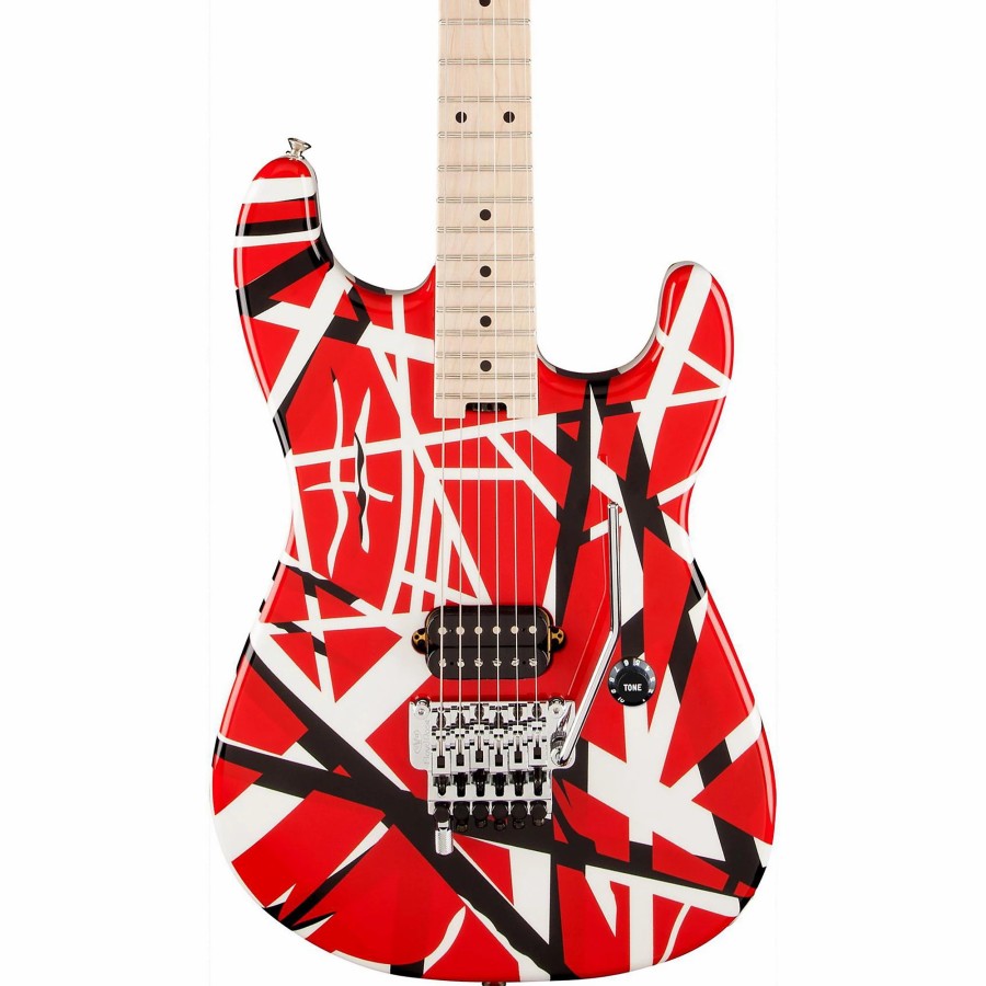 Guitars EVH Solid Body | Evh Striped Series Electric Guitar Red With Black Stripes