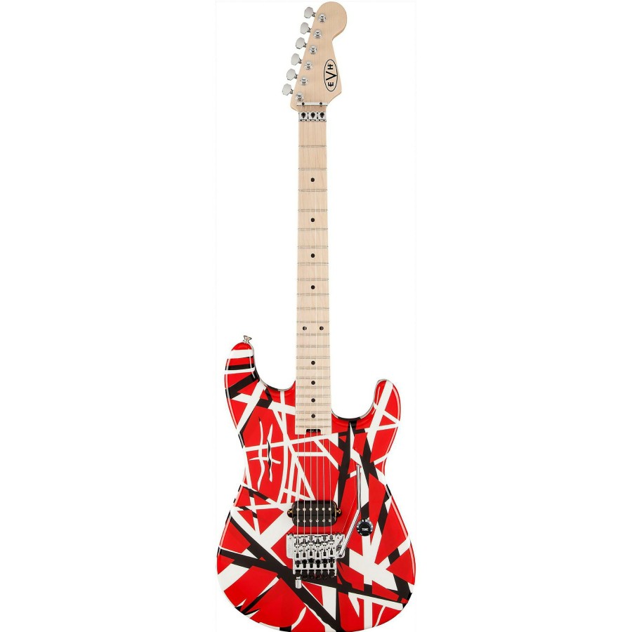 Guitars EVH Solid Body | Evh Striped Series Electric Guitar Red With Black Stripes