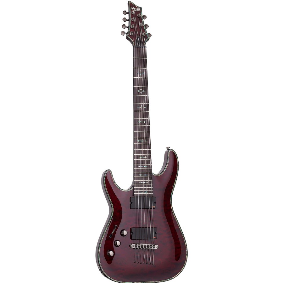 Guitars Schecter Guitar Research Left Handed | Schecter Guitar Research C-7 Hellraiser Left-Handed 7-String Guitar Black Cherry