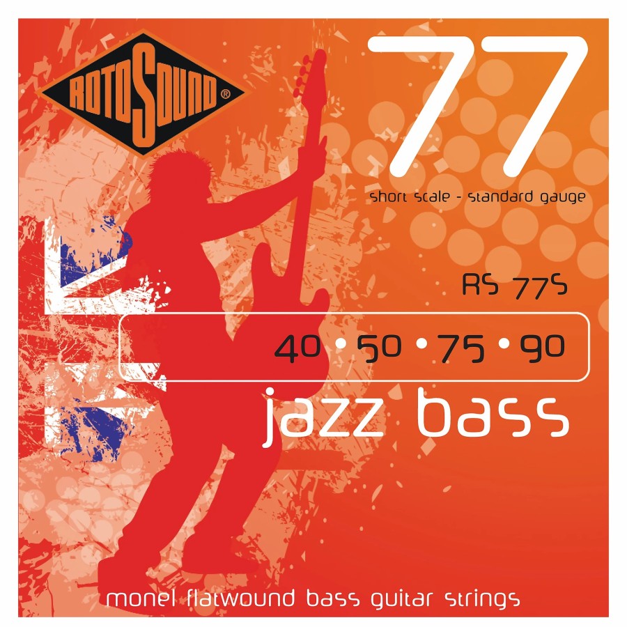 Basses Rotosound Bass Guitar Strings | Rotosound Rs77S Short Scale Jazz Bass Monel Flat Wound Strings