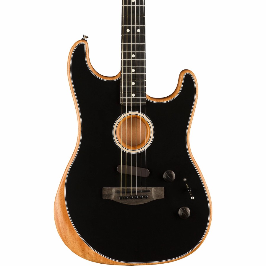 Guitars Fender Acoustic Electric | Fender Acoustasonic Stratocaster Acoustic-Electric Guitar Black