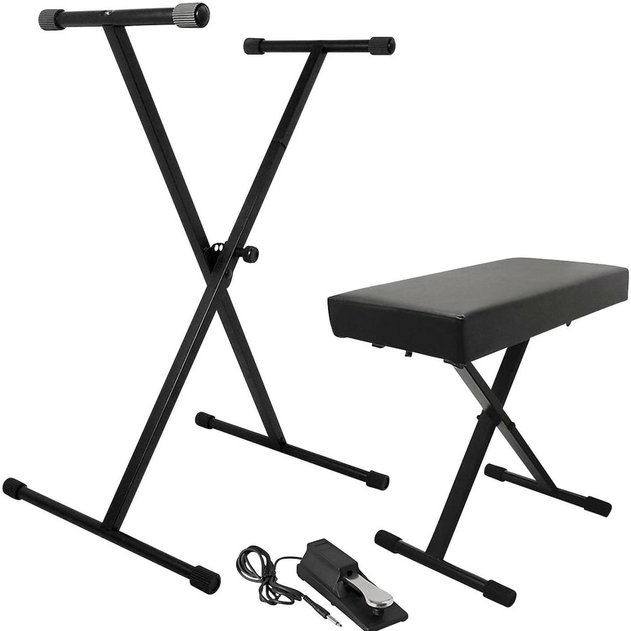 Keyboards & Midi On-Stage Benches & Stools | On-Stage Kpk6550 Keyboard Stand/Bench Pack With Ksp100 Sustain Pedal