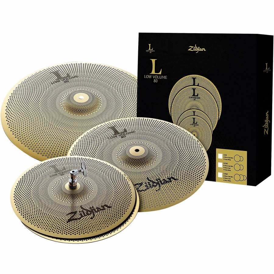 Drums Zildjian Cymbal Packs | Zildjian L80 Series Lv468 Low Volume Cymbal Pack With Free 16" Crash