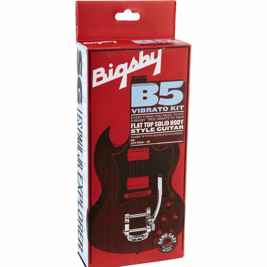 Basses Bigsby Fretted Instrument Accessories & Parts | Bigsby B5 Vibrato Kit - Flat Top Solid-Body Guitars Chrome