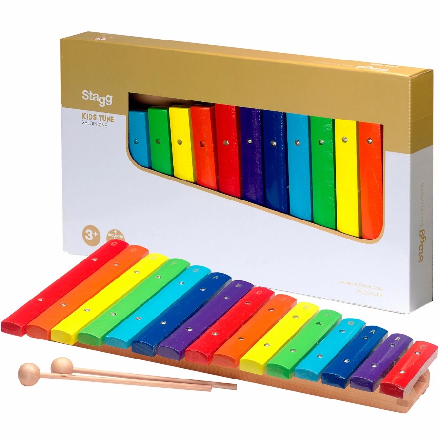 Band & Orchestra Stagg | Stagg 2 Octave Rainbow Xylophone, 15Keys, C-C